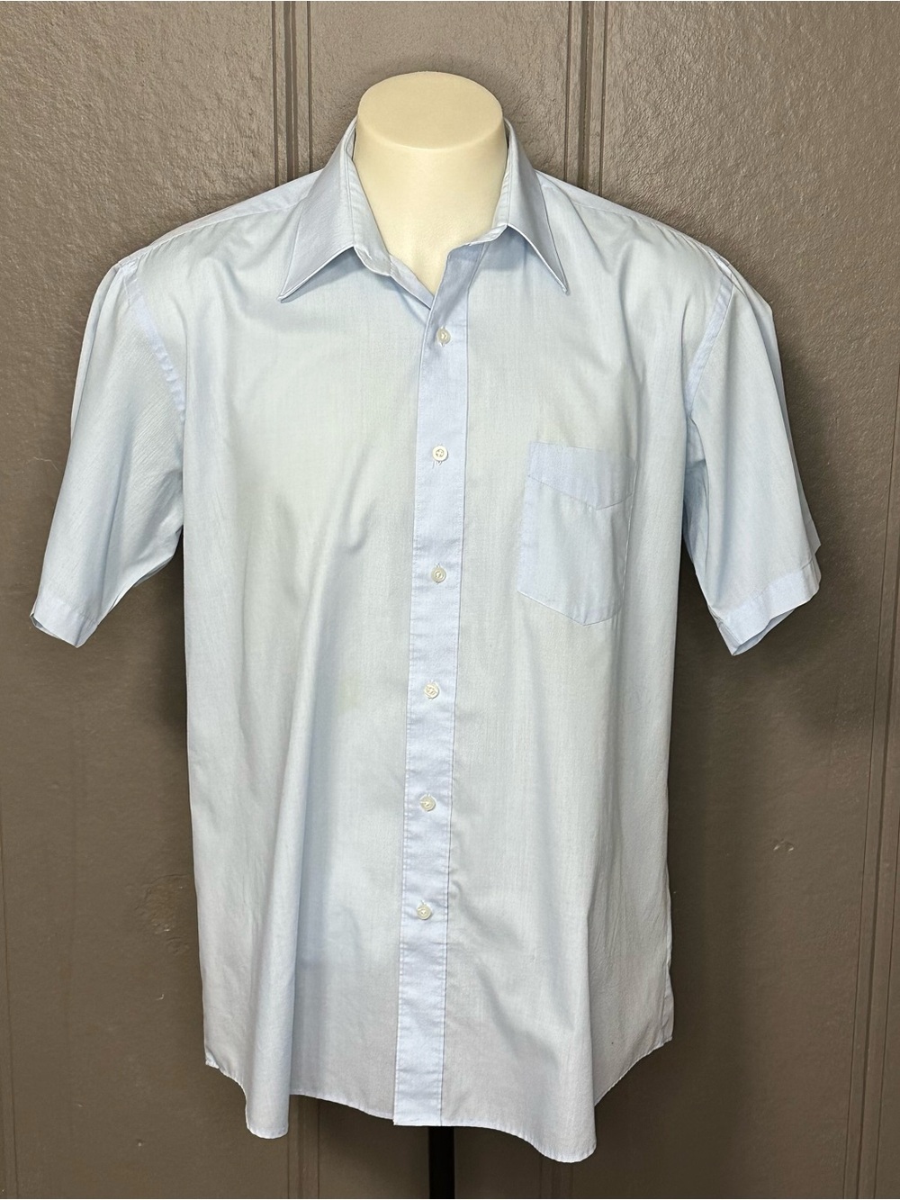 Vintage Sears Roebuck Blue Short Sleeve Button Down Shirt